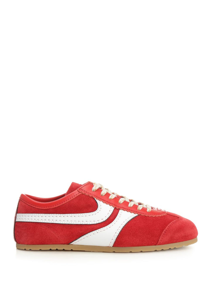 Dries Van Noten Leather And Suede Sneakers - Red | bb10e40814155adf6a2f2952dff8013f9b7b7711