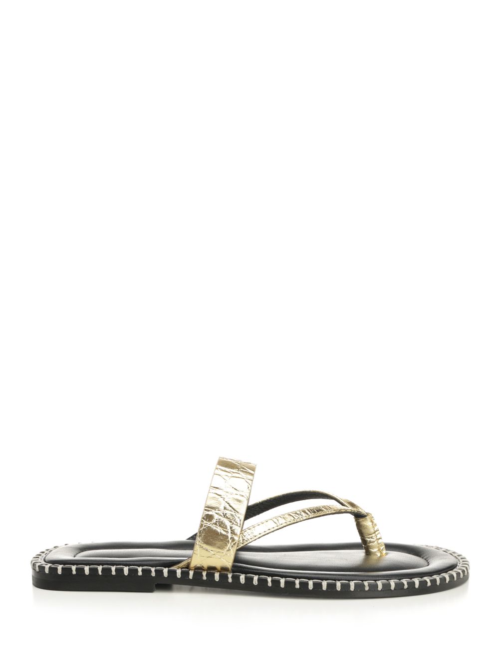 Dries Van Noten Metallic Leather Flip-Flops Scarpe basse - Gold | 30743e7fa3add7aaec837f0f2246751f0894cb29