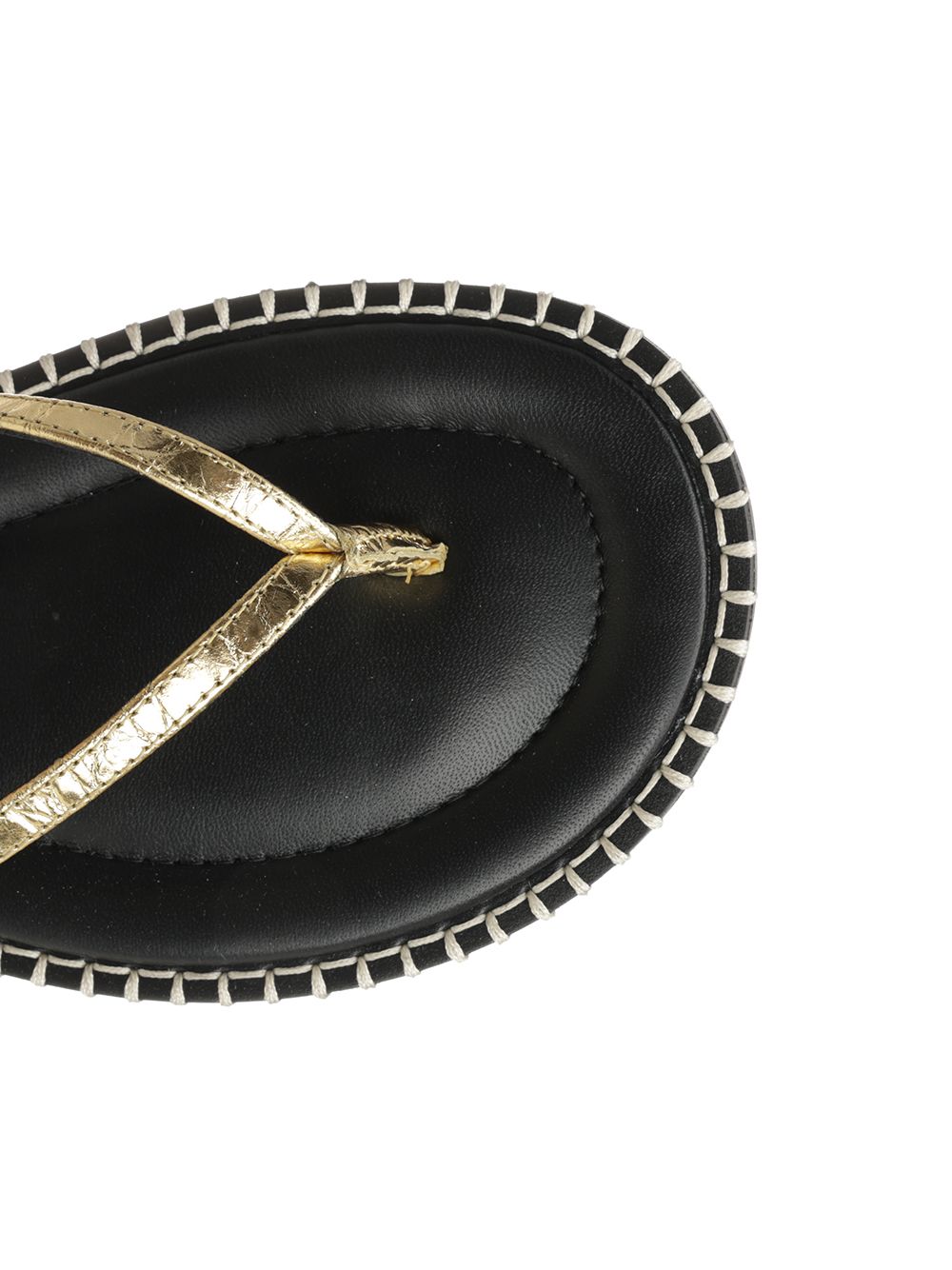 Dries Van Noten Metallic Leather Flip-Flops Scarpe basse - Gold | b8c73899b0cde90b519d3df5fe26dc122af9219c
