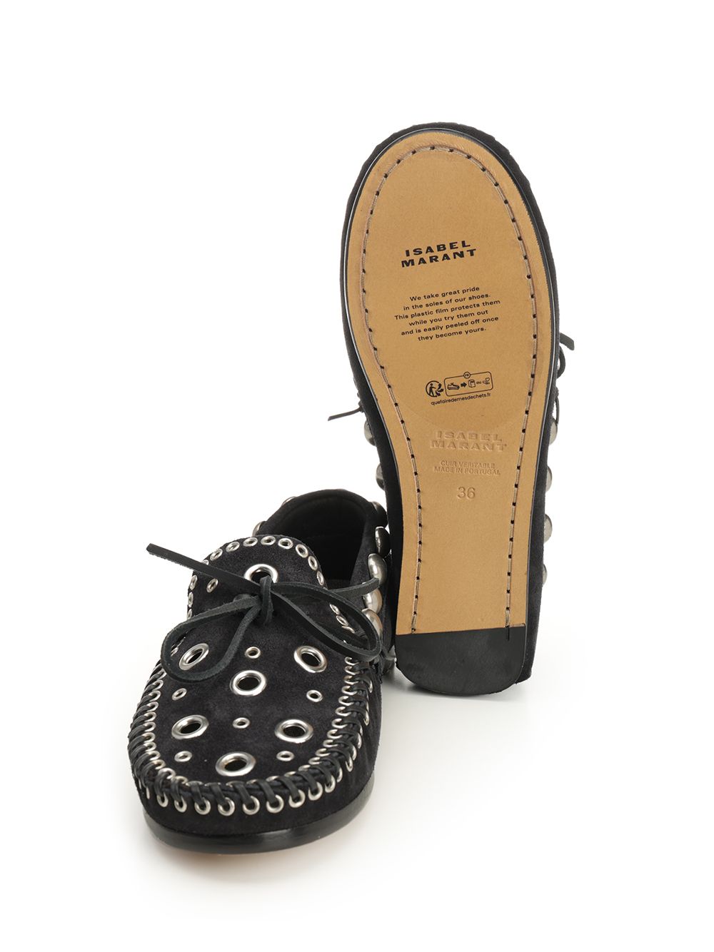 Isabel Marant Suede Eyelets Moccasin Scarpe basse - Black | ebd7d7d82b2cbf102ab8309bb2d1b9130f4c6ec5
