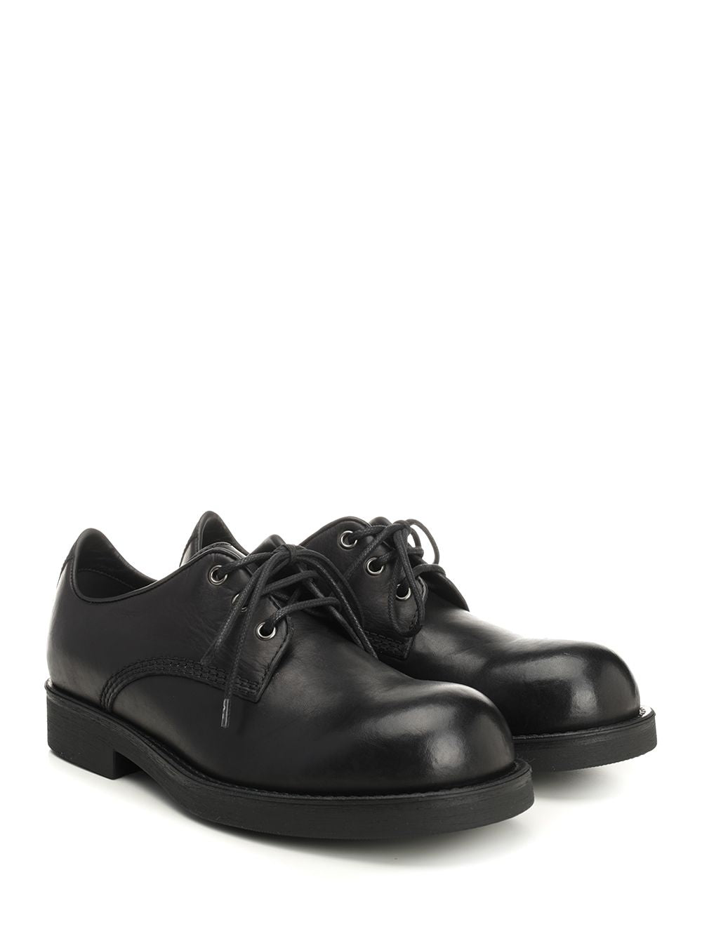 Mm6 Maison Margiela Mm6 Maison Margiela Derby In Leather Lace-Up Shoes - Black | 1fa162eabbf76bb77649f3b56d8b2a2bdf3fa8cc