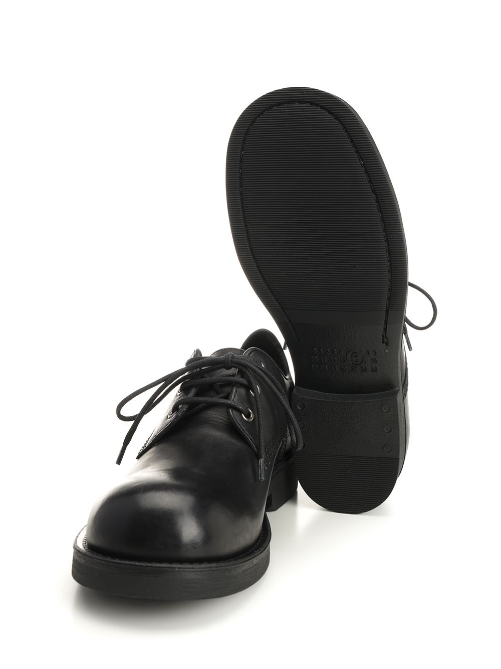 Mm6 Maison Margiela Mm6 Maison Margiela Derby In Leather Lace-Up Shoes - Black | 1a9b7aee3b568d74f0a103a235bd07a8699fc3b0