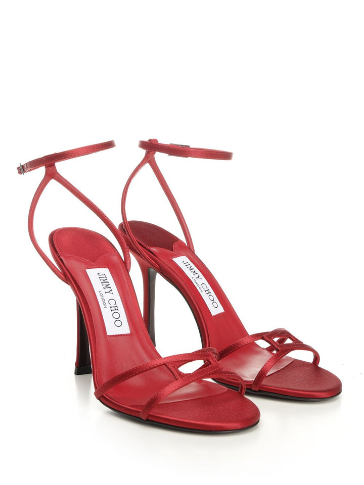Jimmy Choo Leo 100 Sandals Pumps - Red | 78721c4f3368ff0bfbc6f70a37e08499f80d7d55