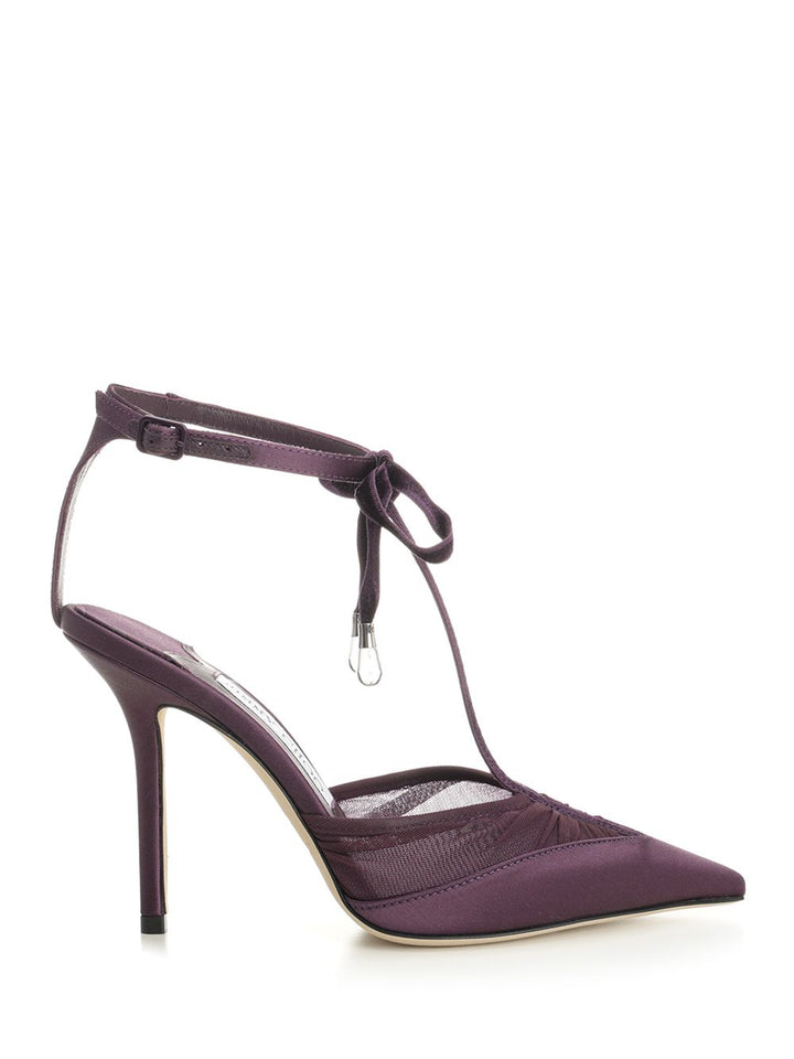 Jimmy Choo Afia Mesh 100 Pumps Sandals - Violet | 4e1f66631ed5920a4edda6d2172733f4f6176b0c