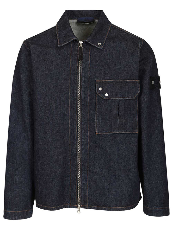 Stone Island Denim Research Denim Overshirt Shirts - Blue | 5c3b9448f2857a9d184526ad7db5fa437f748e20