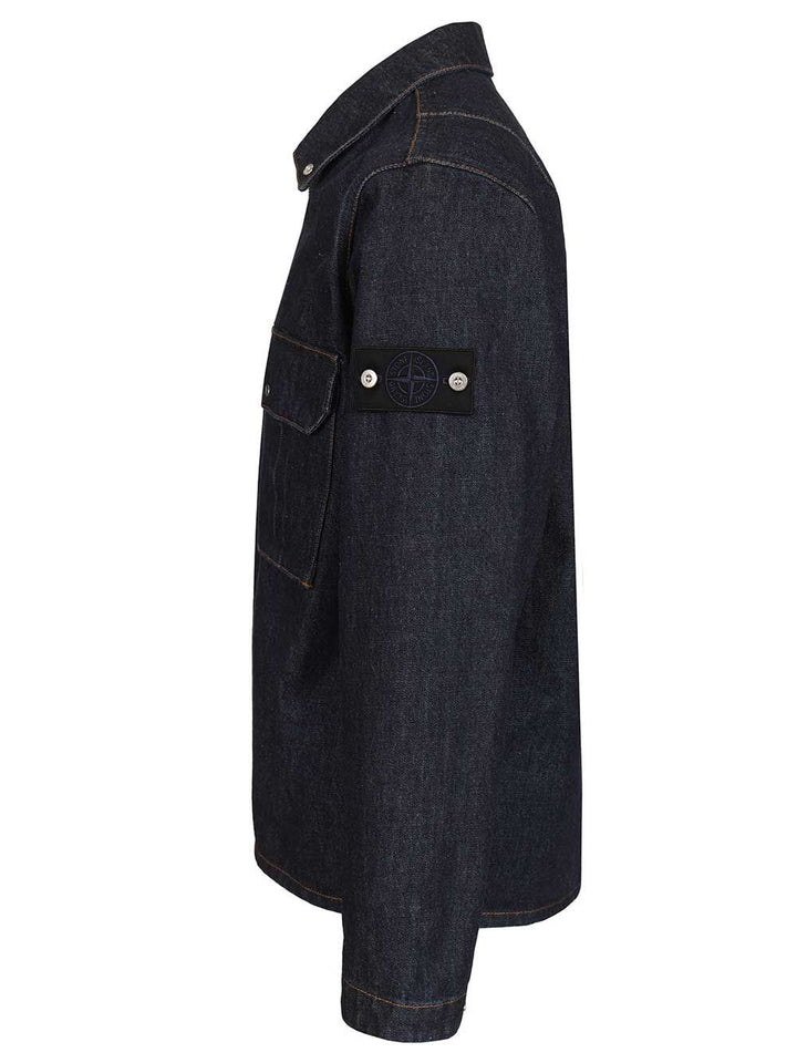 Stone Island Denim Research Denim Overshirt Shirts - Blue | 63d34c74dab89adacaab7c74f4b21fa0136a59bd