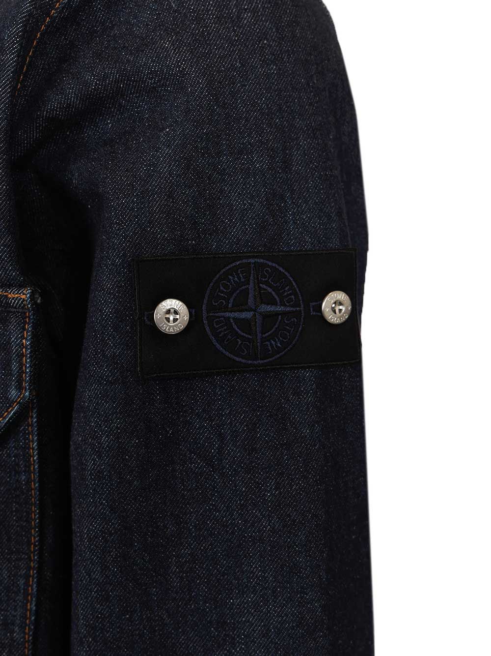Stone Island Denim Research Denim Overshirt Shirts - Blue | 256cccbbc8f31af528fa9dfaf71dbdb06114bde7