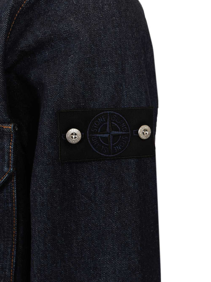 Stone Island Denim Research Denim Overshirt Shirts - Blue | 256cccbbc8f31af528fa9dfaf71dbdb06114bde7