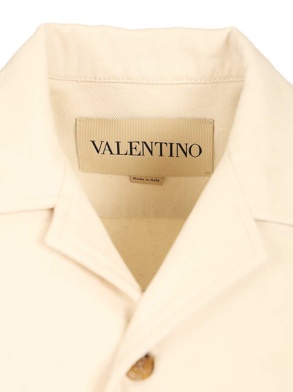 Valentino Garavani Valentino Denim Bowling Shirt Jackets - White | a7ff32edddfcd690355367f315333668adeb8be0