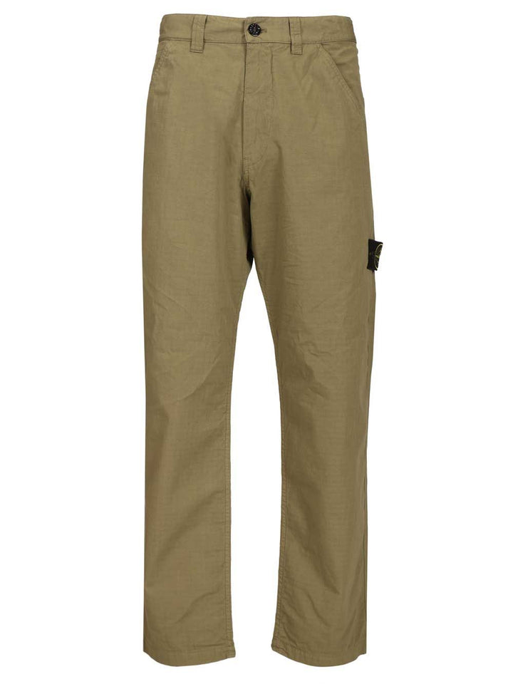 Stone Island Organic Cotton Ripstop Chino Trousers - Green | ef16613f64fcb9ebdc99254ef0cdfc0f8d8554b6