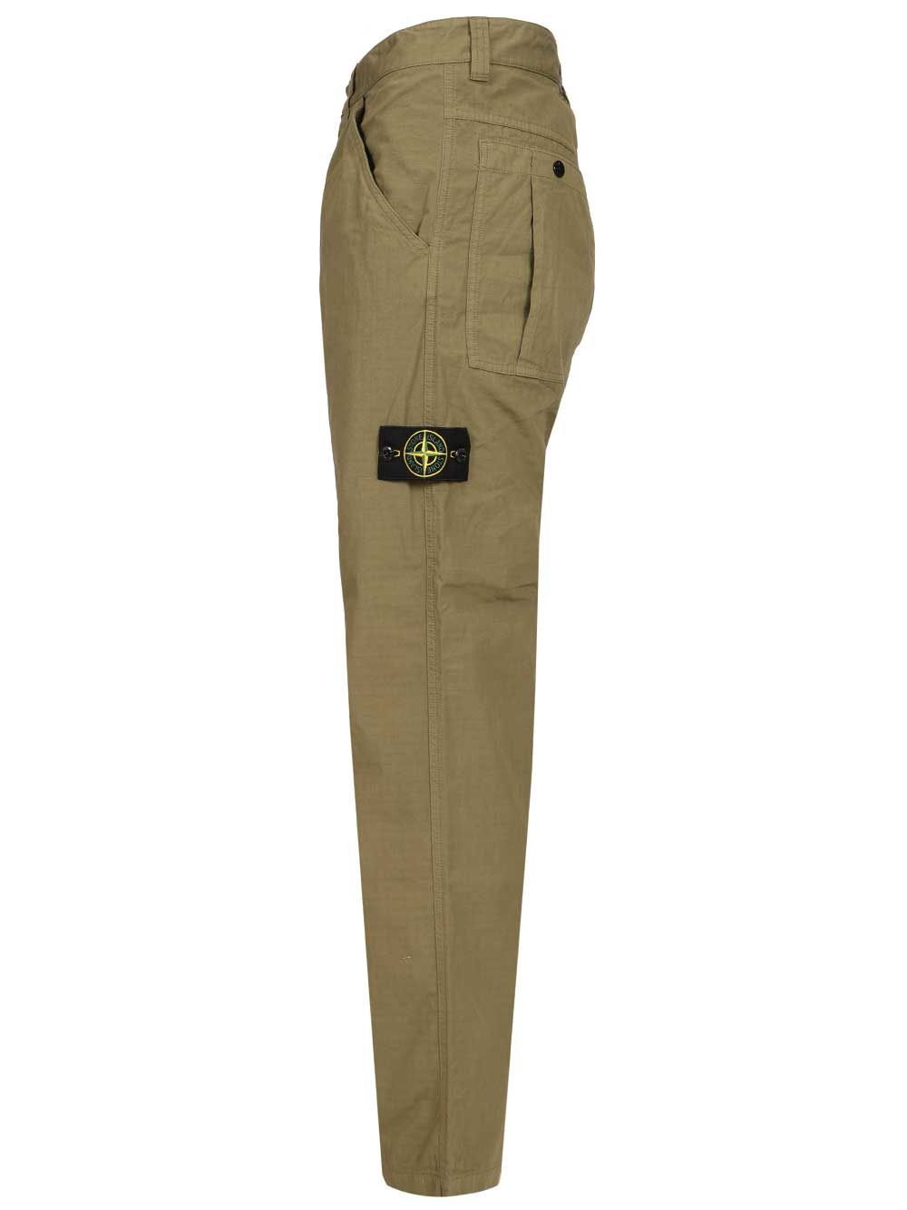 Stone Island Organic Cotton Ripstop Chino Trousers - Green | 85f99ceb088234033688ab7a5e65bbfabd82f523