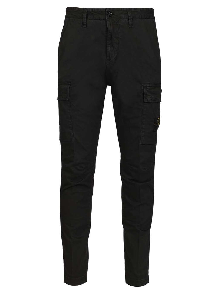 Stone Island Cargo  In Broken Cotton Twill Trousers - Black | 3c85c50dde9386783dc93fef181817be97cfd107