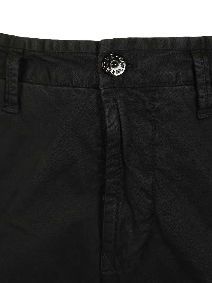 Stone Island Cargo  In Broken Cotton Twill Trousers - Black | 72fdbed0144f30e738e6bd8d519d60841e5d78ce