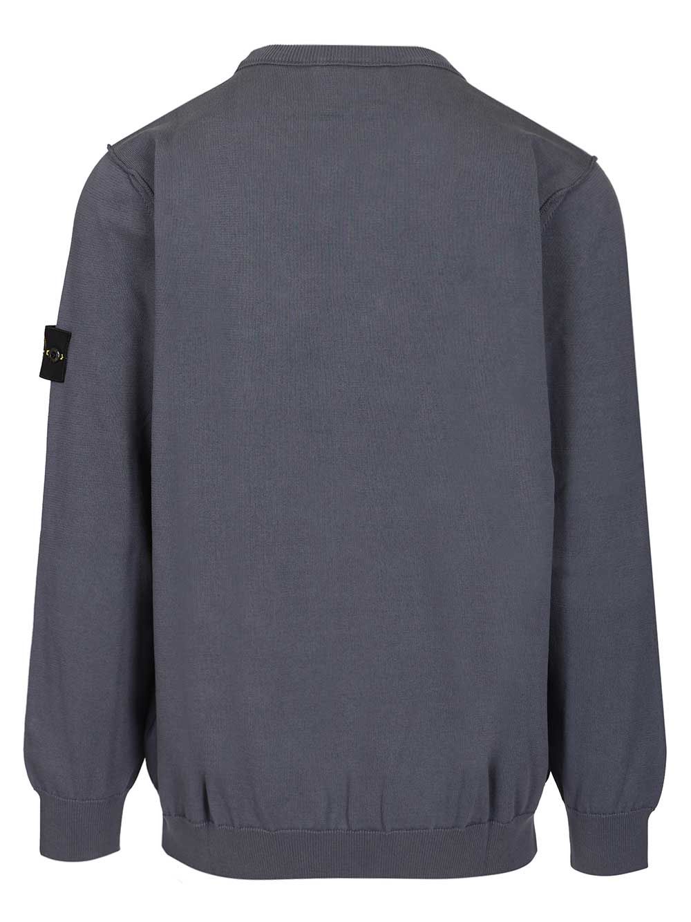 Stone Island Sweater In Organic Cotton Knitwear - Grey | f1bc5519b0c89a04f2820fb4fa0c1a79a4802097
