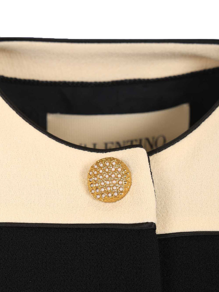 Valentino Garavani Two-Tone Wool Jacket Knitwear - Black | 0195594752cda7f711b249dc739d19f1b600d215