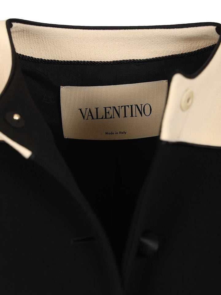 Valentino Garavani Two-Tone Wool Jacket Knitwear - Black | 3e7da9effa9b46ff4b451e9243c4615b06166b36