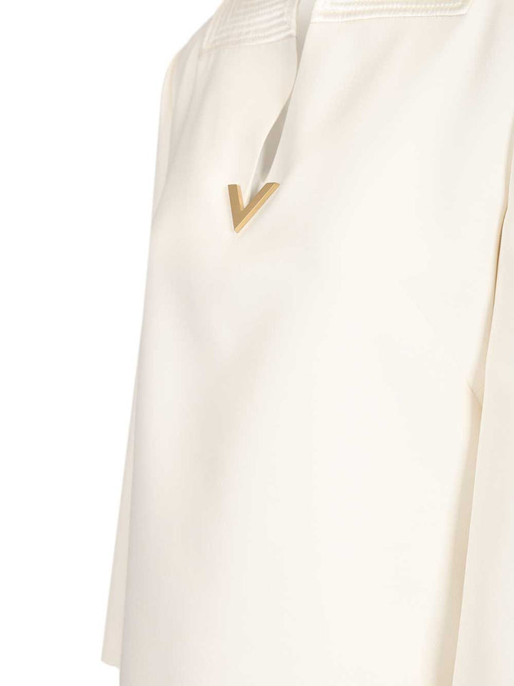 Valentino Garavani Short Crepe Couture Dress Dresses - White | 3def4fa728e9e9398e6a0072b6736399fef99e44