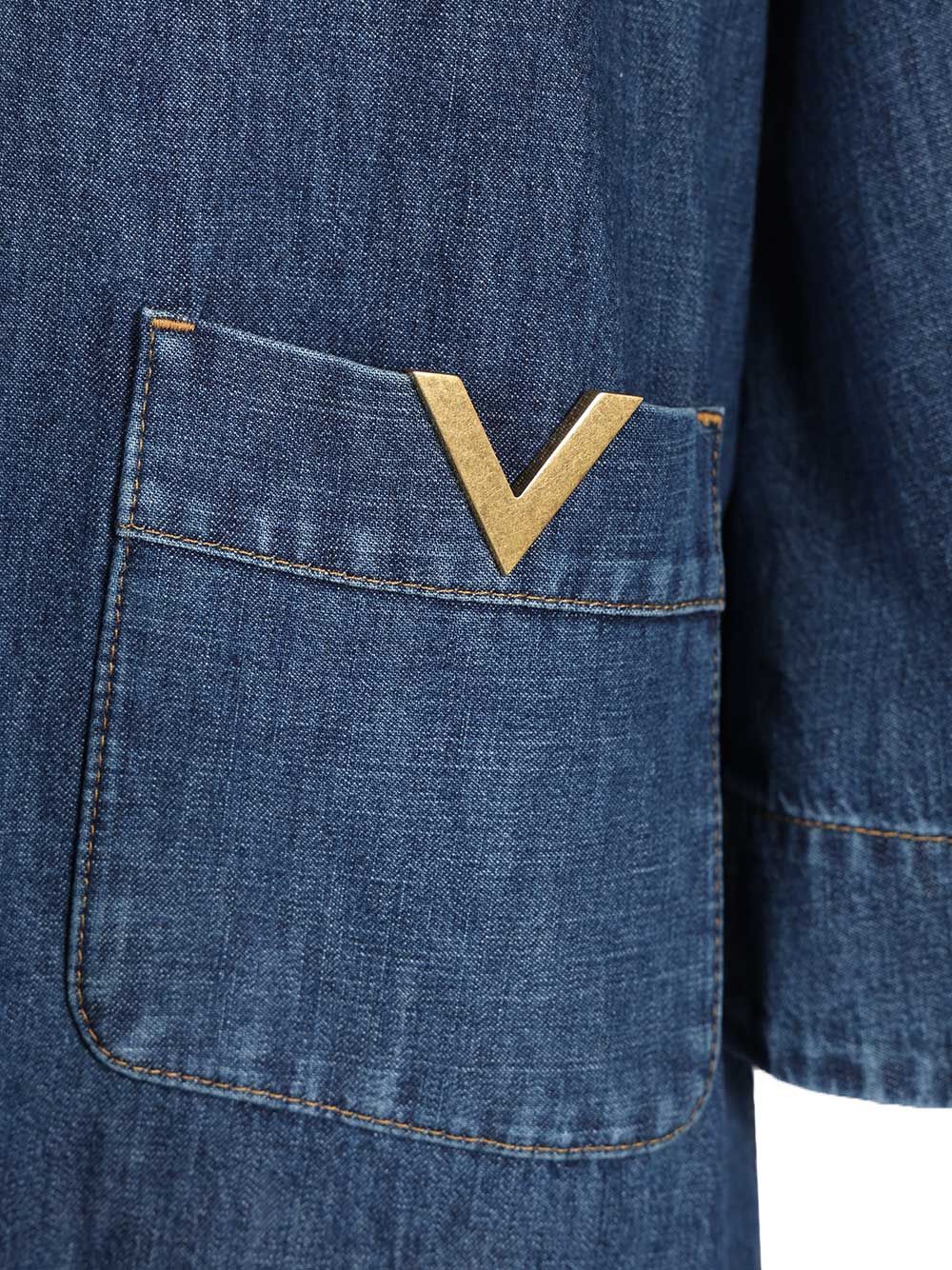 Valentino Garavani Chambray Denim Dress Dresses - Blue | fbcdbbe23c66333b54852b2c045c99c0cc01ae01