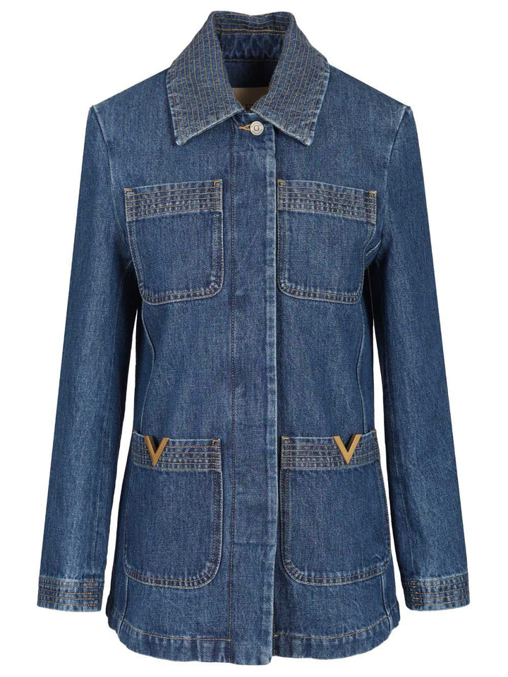 Valentino Garavani Denim Jacket Jackets - Blue | cc5b54d765419583fc5290ee7e87f9049e7bee0d