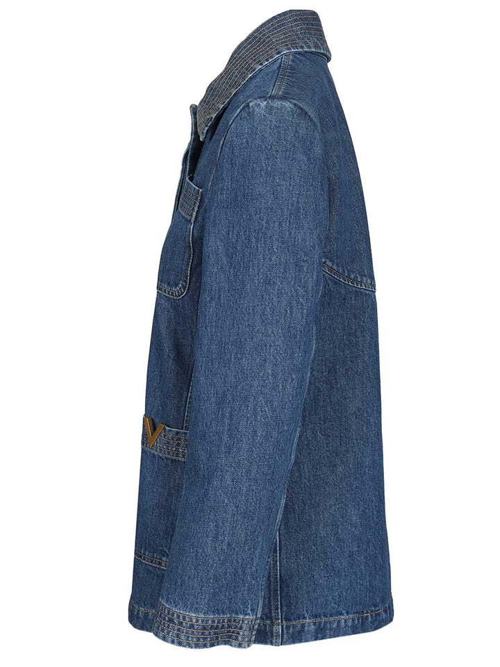 Valentino Garavani Denim Jacket Jackets - Blue | 8fce1f2b89ed7dd6b9b7122f3e3b16c5eeca9843