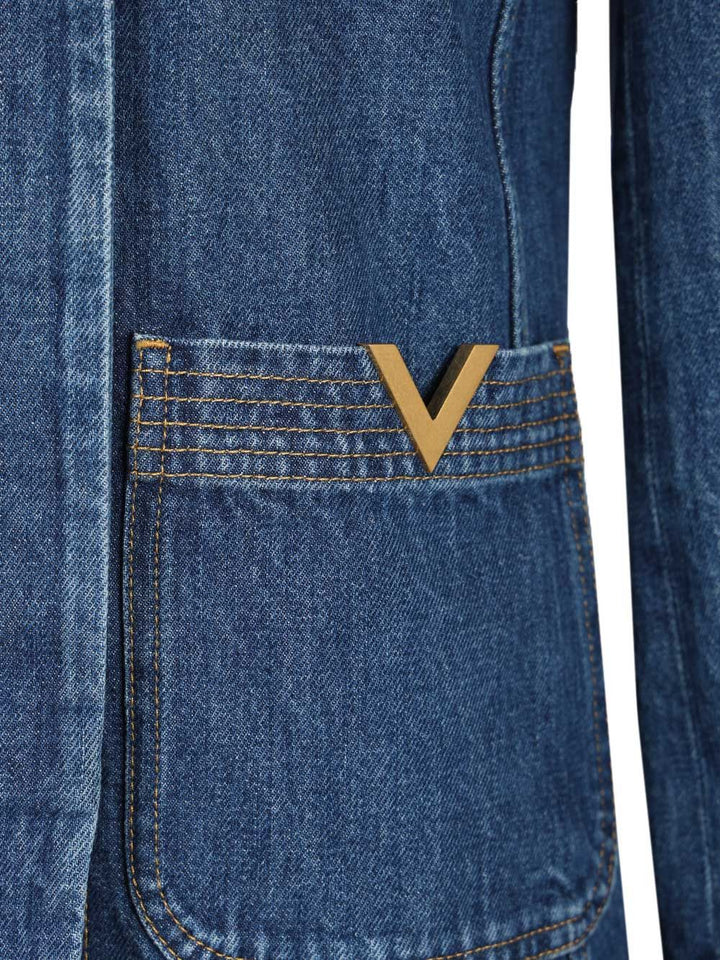 Valentino Garavani Denim Jacket Jackets - Blue | 32a64a6315949ba24bdba213c9181c32f63c96f0