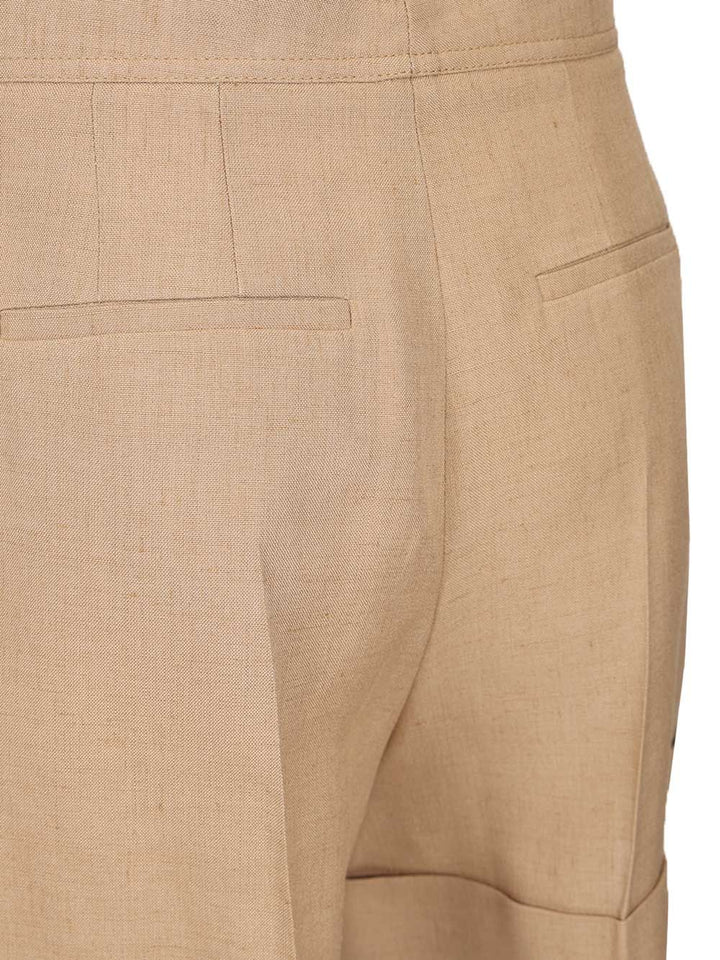 Valentino Garavani Linen And Viscose Shorts Trousers - Beige | b8c34d53c7b4baebe4b73c8917c3930477ea5770