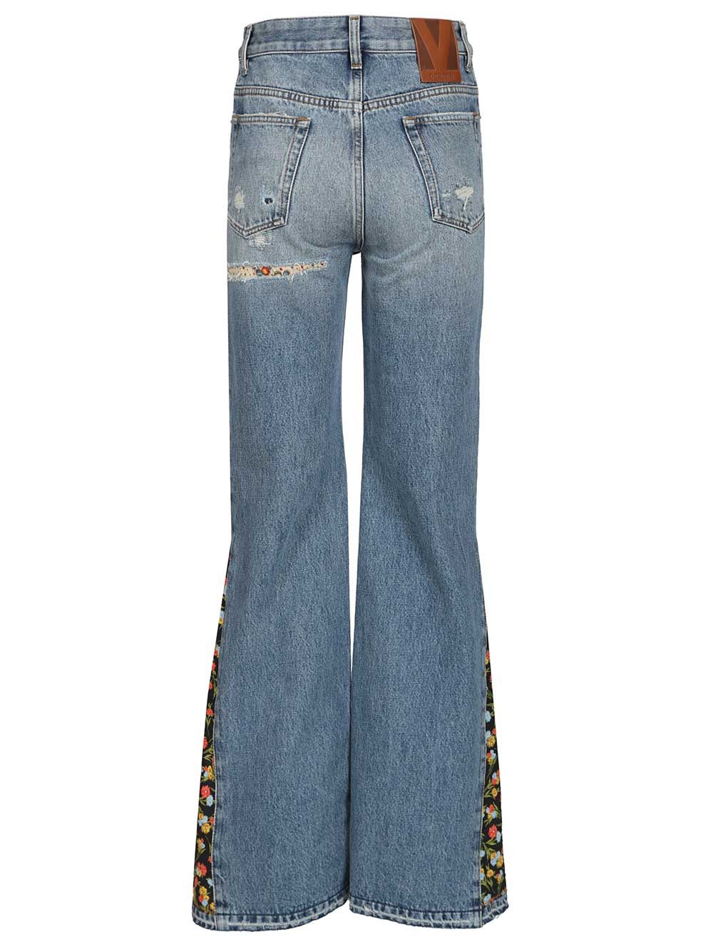 Valentino Garavani Flared Jeans - Blue | 8b90db6ace6a5e6ab86a2be0c94330fab54a1c5b