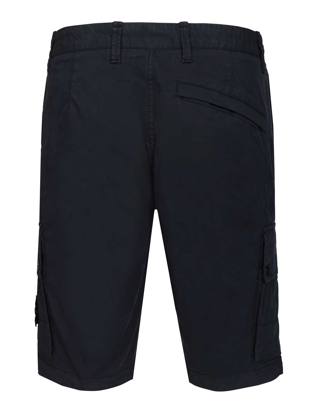 Stone Island Cargo Bermuda Shorts In Stretch Organic Cotton Twill Trousers - Blue | 92b67f0149c5c7c50cfeb0a980f165ce31587e02