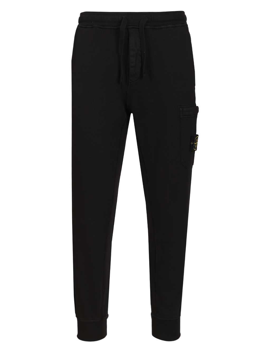 Stone Island Fleece Jogger Pants Trousers - Black | 6b939fcf5abc4a3bbb37bfb8db20344895b2c331