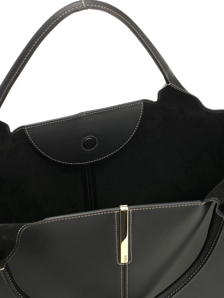 Tod'S Small Leather Shopping Bag Handbags - Black | 0078a9c03a949da6d926554d1007767cab018c9b