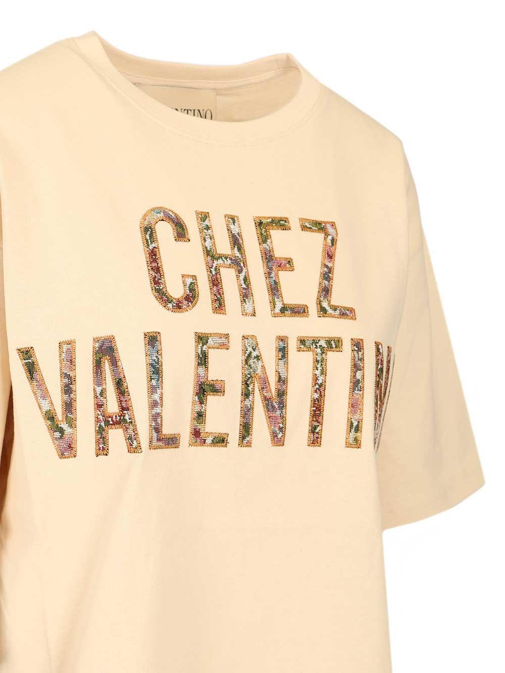 Valentino Garavani Embroidered Cotton T-Shirt - Rose | b132f700f01a8e1071aa04cba5037a535f1e4583