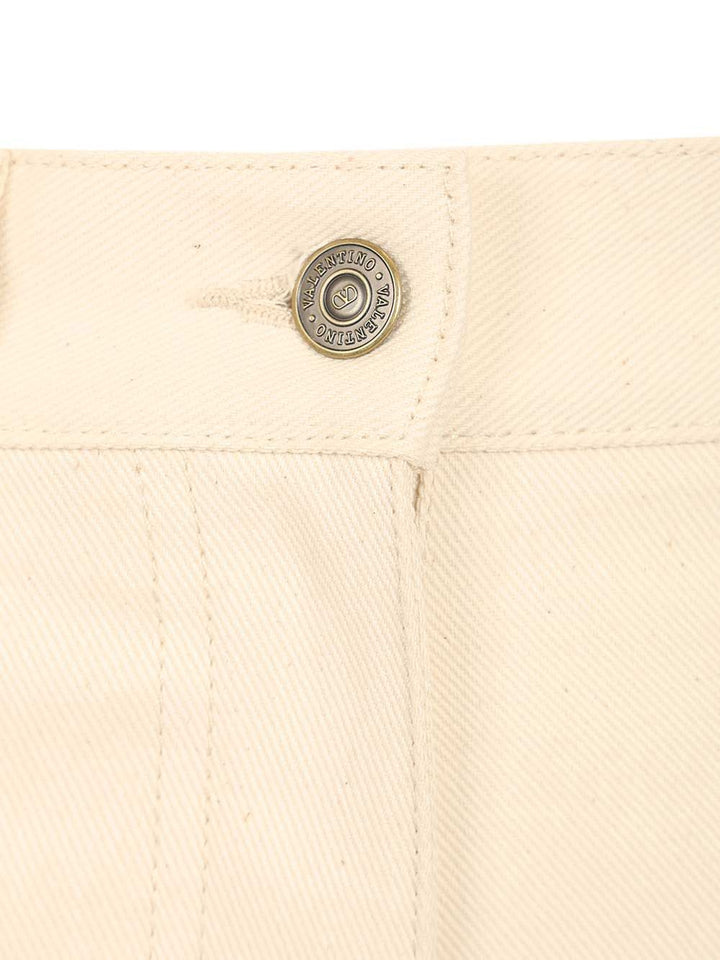 Valentino Garavani Ivory Denim Trousers Jeans - White | 5ec9c2056d828c34850c90b399e003c275e470b8