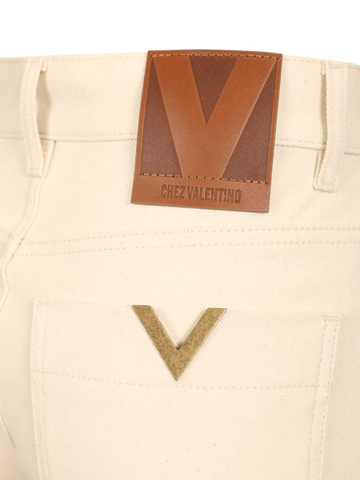 Valentino Garavani Ivory Denim Trousers Jeans - White | 5975cca94fdd36c157433bdd80a897ad0b1cc69a