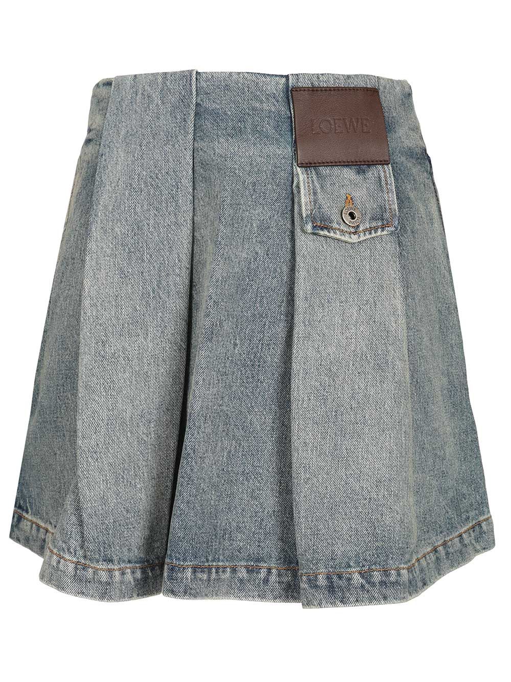 Loewe Washed Denim Mini Skirt Skirts - Blue | fc038e01996aedd65f9279c4d13f810eb041337b