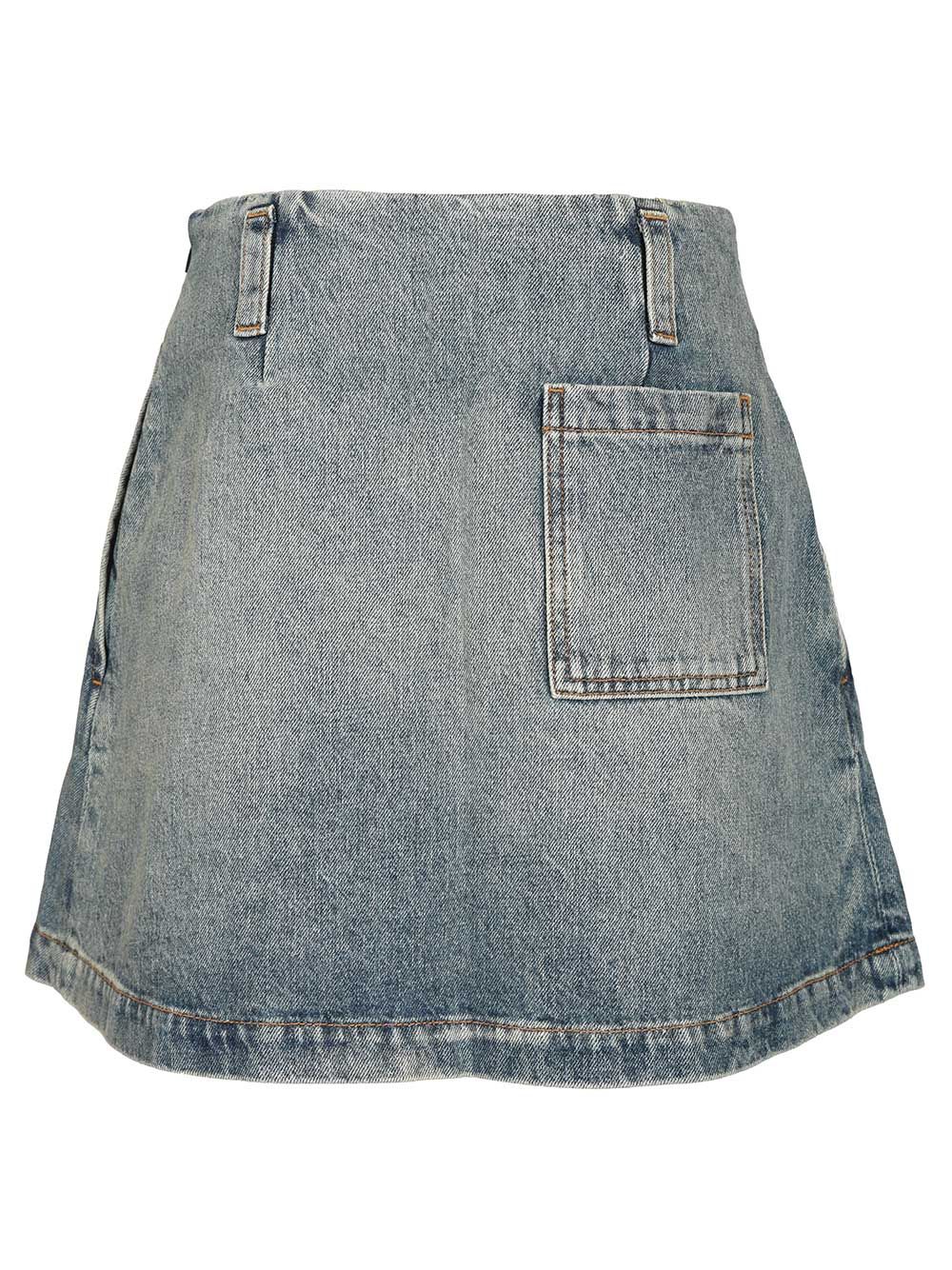 Loewe Washed Denim Mini Skirt Skirts - Blue | ac3d561f031895a41cac6aa8799d75b7f7eaa51b