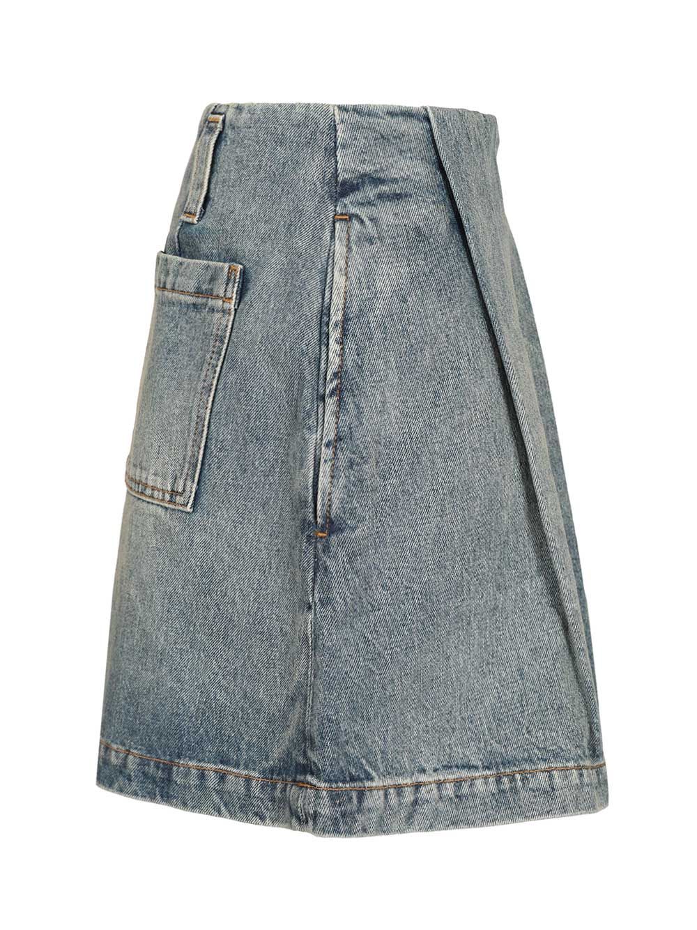 Loewe Washed Denim Mini Skirt Skirts - Blue | 39aaff378d2c07502b8f943bf1df0766d6a8ded9