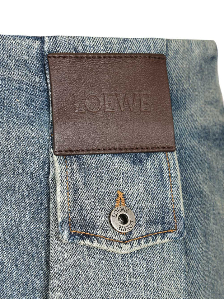 Loewe Washed Denim Mini Skirt Skirts - Blue | 7f37d293fa063debced08c7a3ee9f4bd3e530884