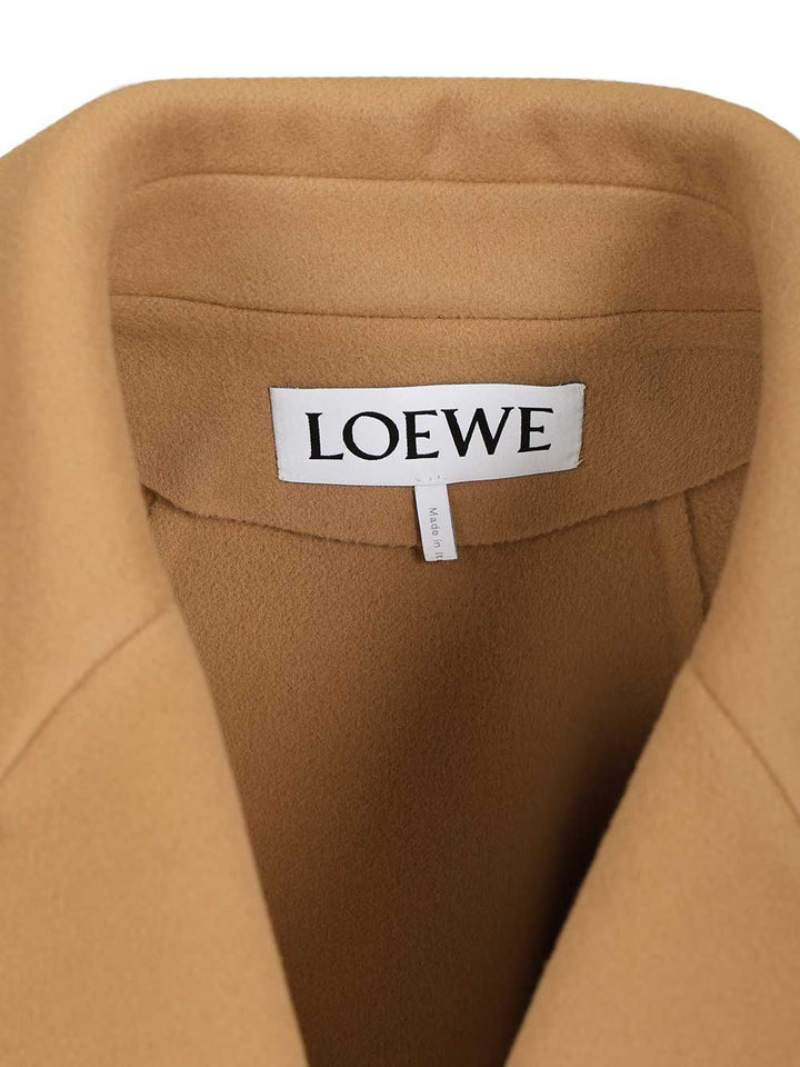 Loewe Short Wool Coat Coats - Beige | 3d346930ec582bea143dabfbb018b237d7382c92