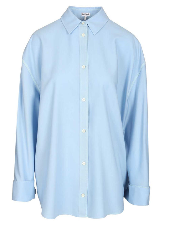 Wool And Silk Shirt Shirts Light Blue