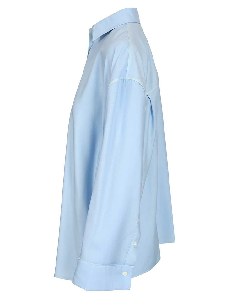Loewe Wool And Silk Shirt Shirts - Light blue | b2ded24a2df9140aab2f07e0cb7b3ae33d07f3e3