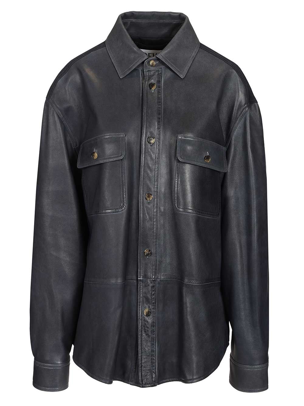 Loewe Lambskin Shirt Jacket Jackets - Blue | 2f76187b0a618c8464044658ae3f4b1c8287579f