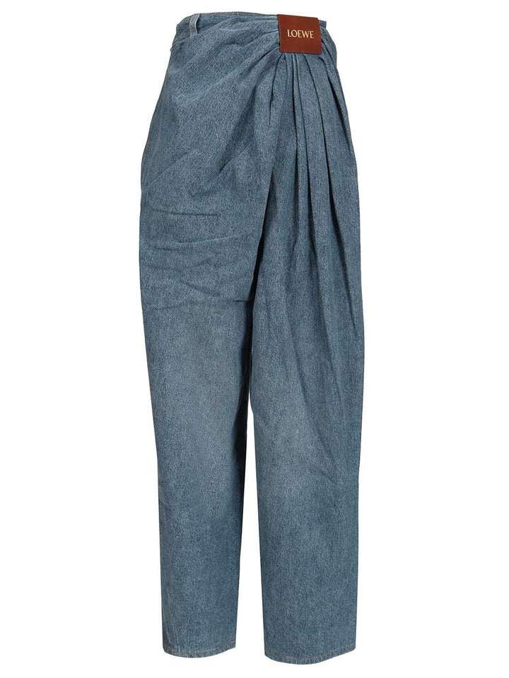 Loewe Draped Denim Jeans Trousers - Blue | 0893ceef722aeb706e72b5592b9f5cd8da0245a2