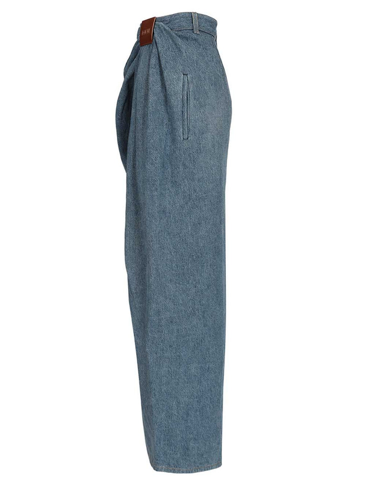 Loewe Draped Denim Jeans Trousers - Blue | a0e27b9ebe1e635122148da227d85bed90feffba
