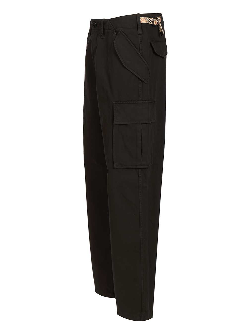Burberry Cargo  Crafted From Cotton Twill Trousers - Black | e2fed806528864d6216305db03514e18077c8a38
