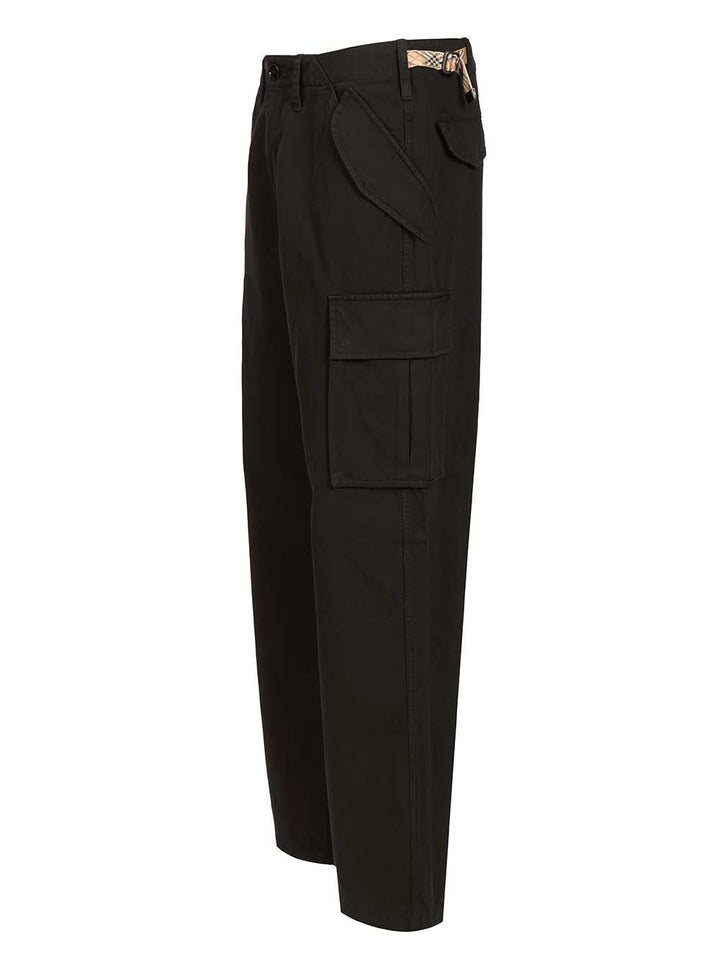 Burberry Cargo  Crafted From Cotton Twill Trousers - Black | e2fed806528864d6216305db03514e18077c8a38