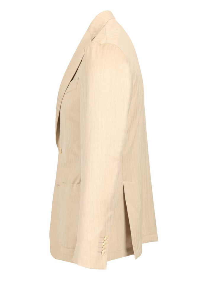 Al Duca D'Aosta Herringbone Wool Suit Dresses - Beige | 2b63812c2bded24d5fc430a323cfb29d9f4b8525