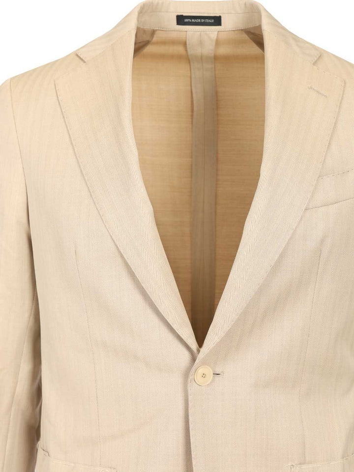 Al Duca D'Aosta Herringbone Wool Suit Dresses - Beige | 440473676e4dd95c086a882785574a915d2e28b1