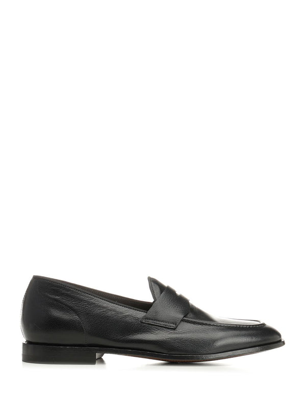 Athens Leather Moccasin Loafers Black