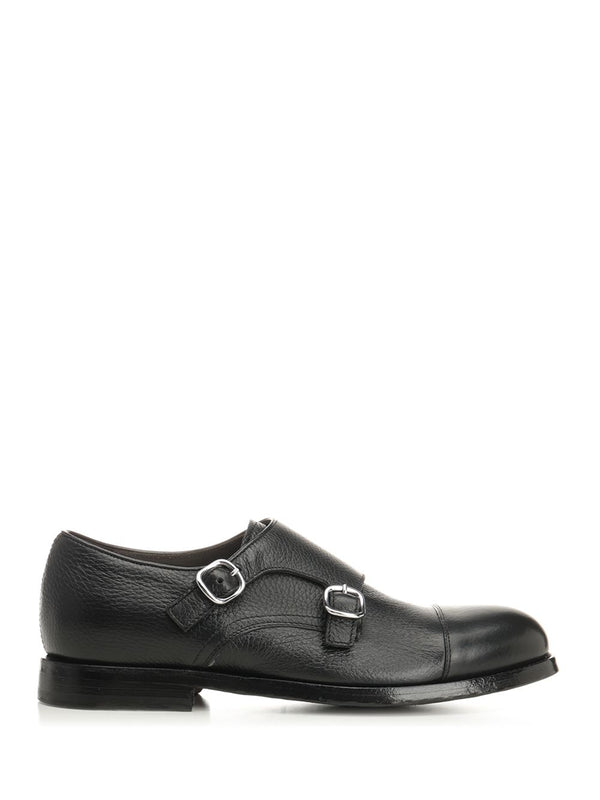 Double Buckle Shoe Loafers Black