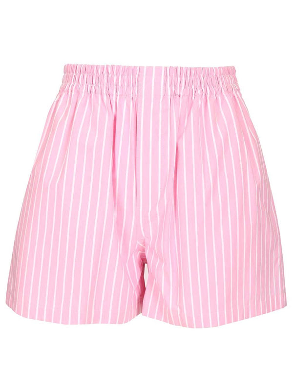 Striped Cotton Poplin Boxers Trousers Rose